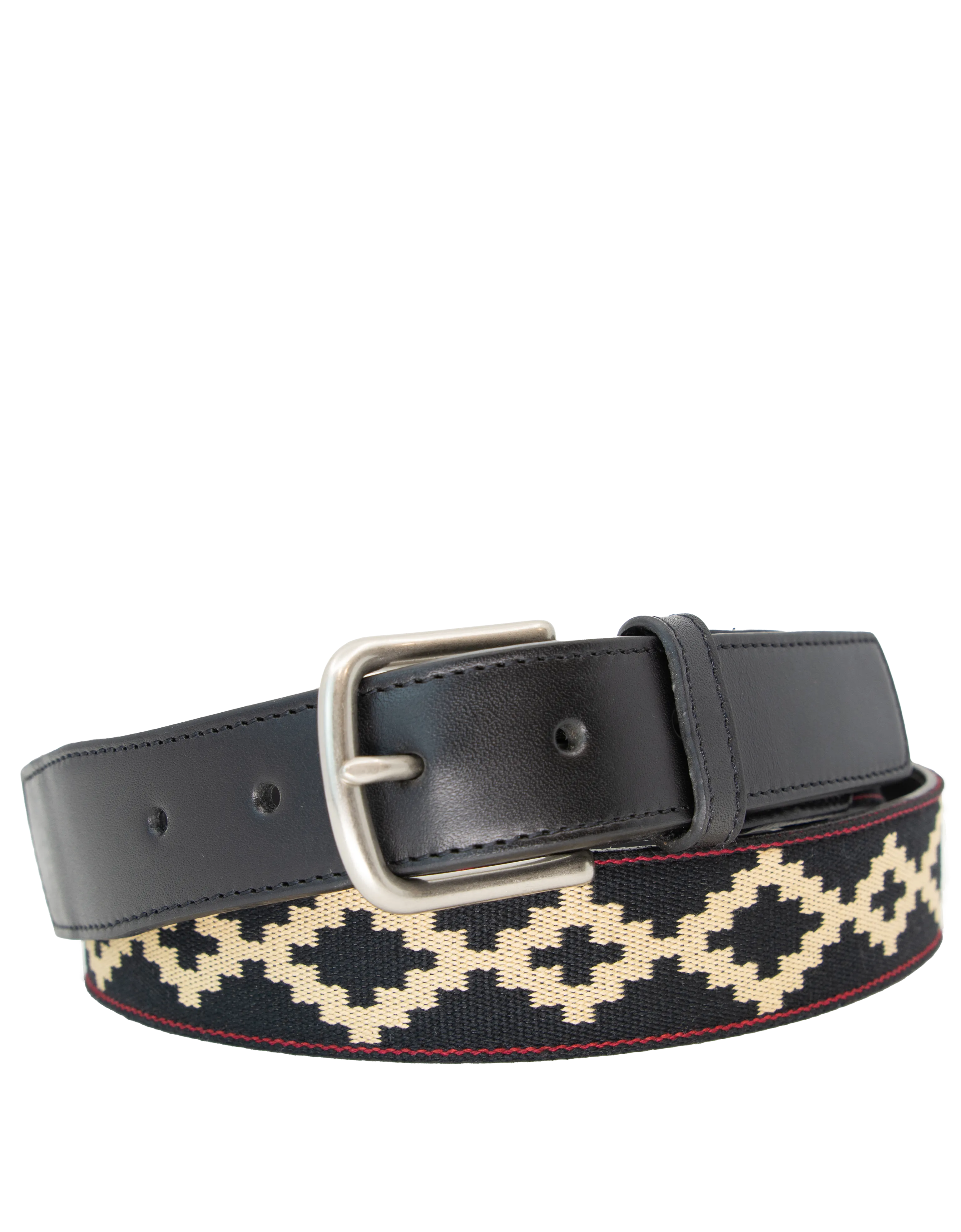 Limited Edition: Corbina Black Woven Belt - Black Leather