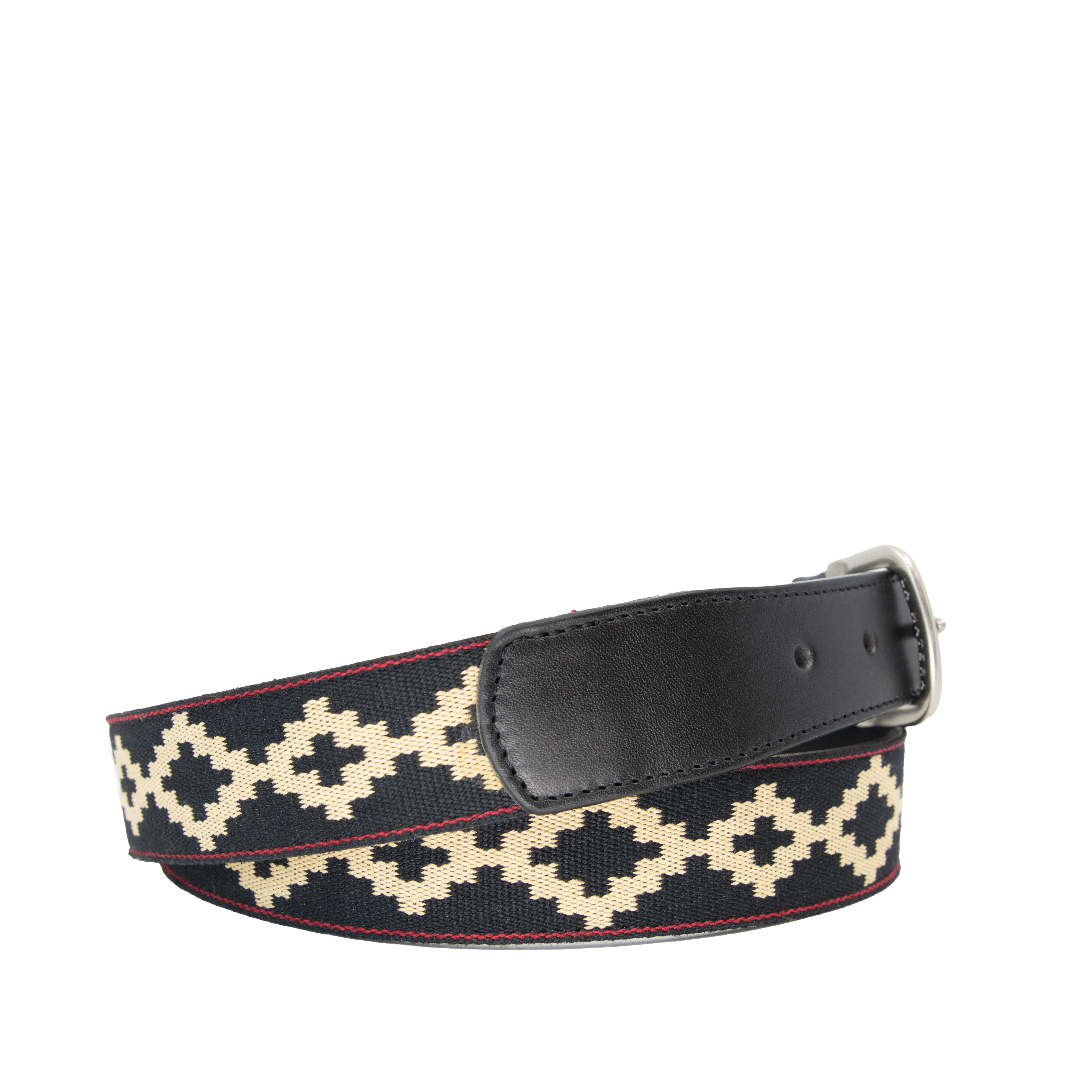 Limited Edition: Corbina Black Woven Belt - Black Leather