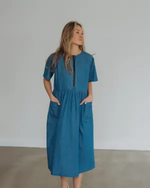 Magda Washed Denim Blue Dress