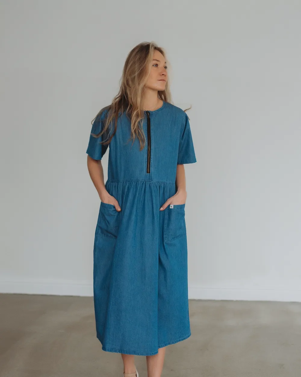 Magda Washed Denim Blue Dress