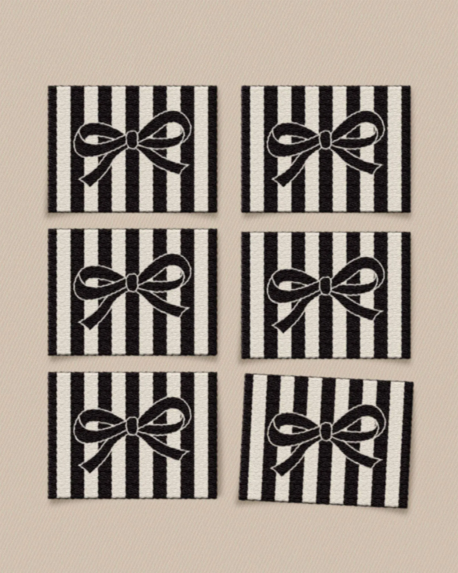 Matchy Matchy : Black Bow Large Garment Labels - Set of 6