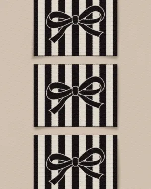 Matchy Matchy : Black Bow Large Garment Labels - Set of 6