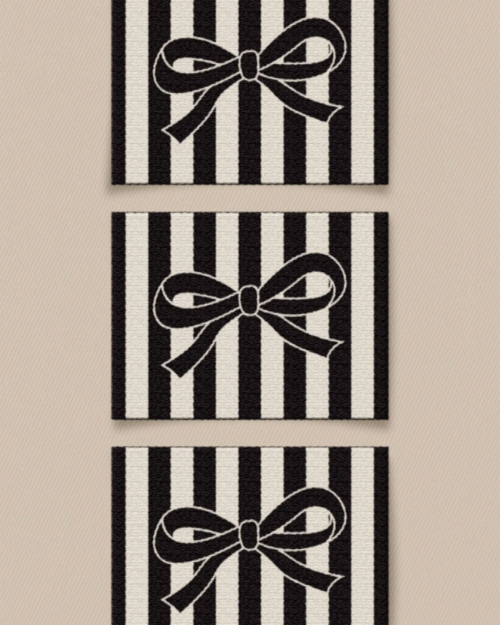 Matchy Matchy : Black Bow Large Garment Labels - Set of 6