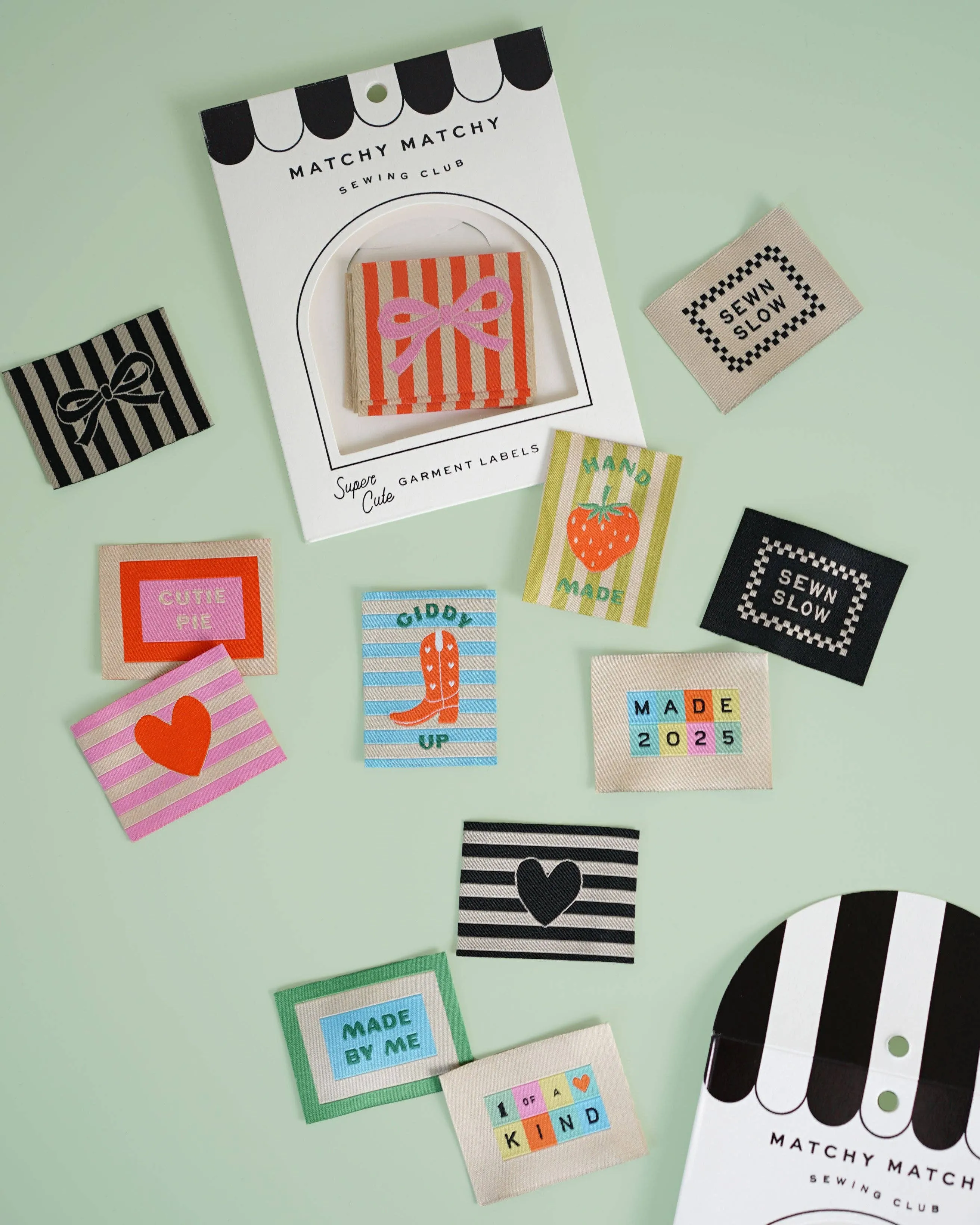 Matchy Matchy : Black Bow Large Garment Labels - Set of 6