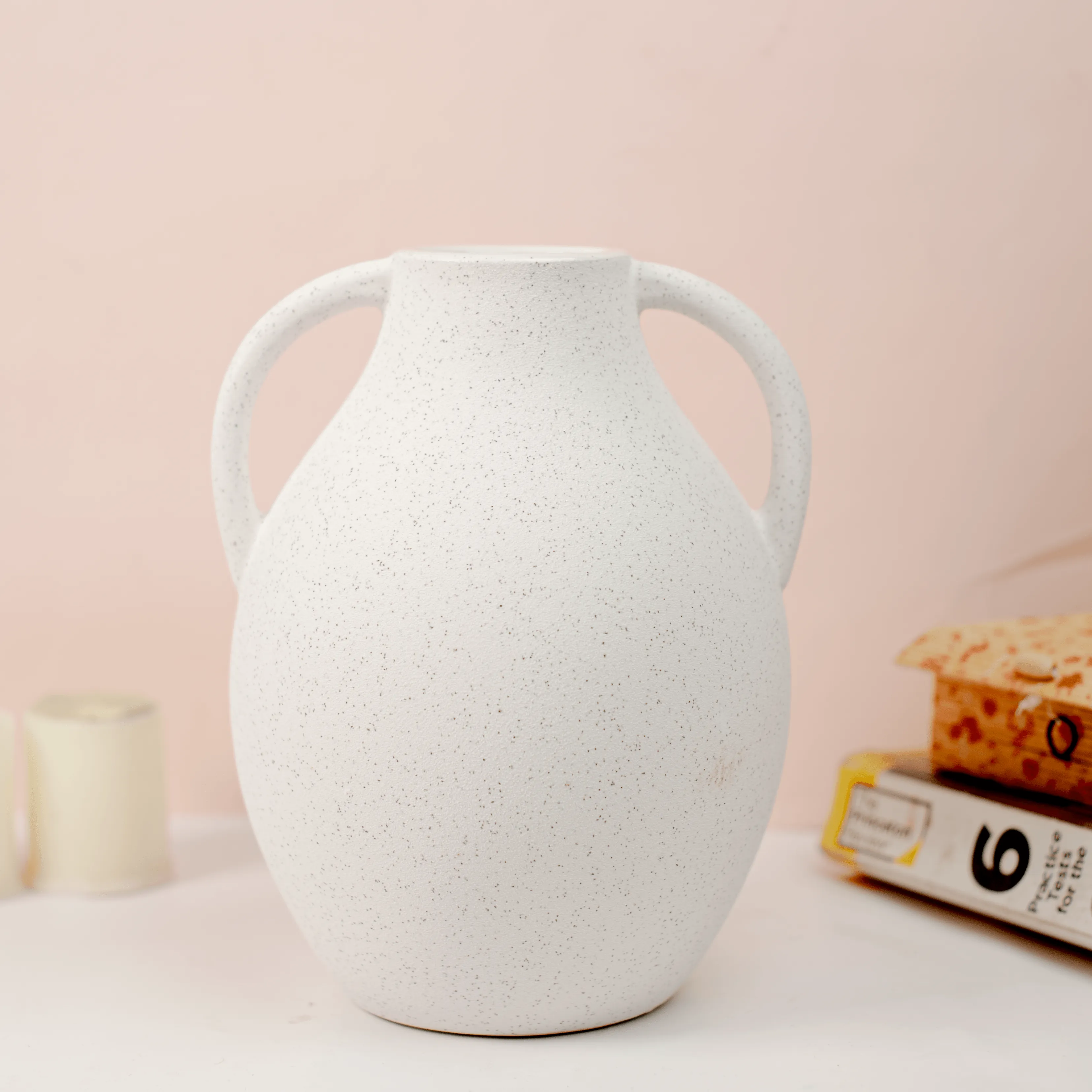 Matte Gray Finish Ceramic Vase