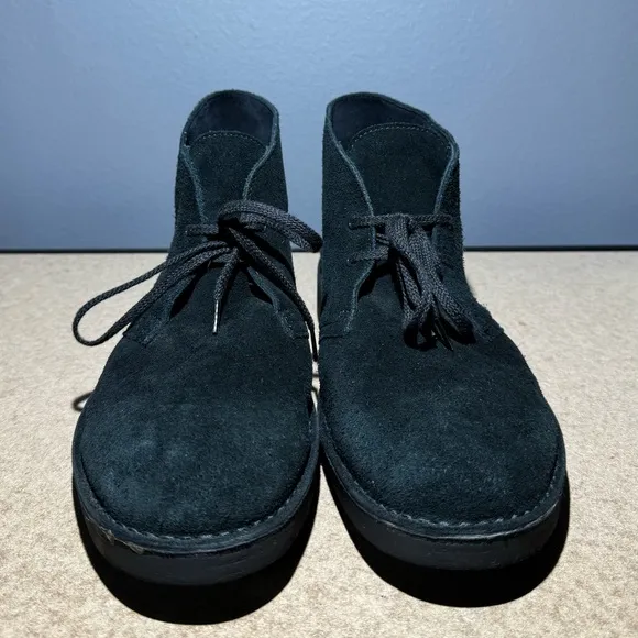 Men’s Clarks Bushacre Boots Black Suede Size 12M #15522