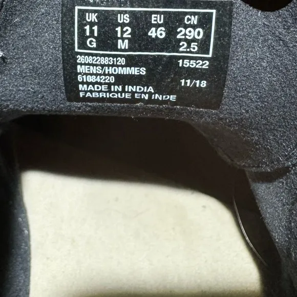 Men’s Clarks Bushacre Boots Black Suede Size 12M #15522