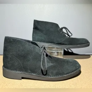 Men’s Clarks Bushacre Boots Black Suede Size 12M #15522