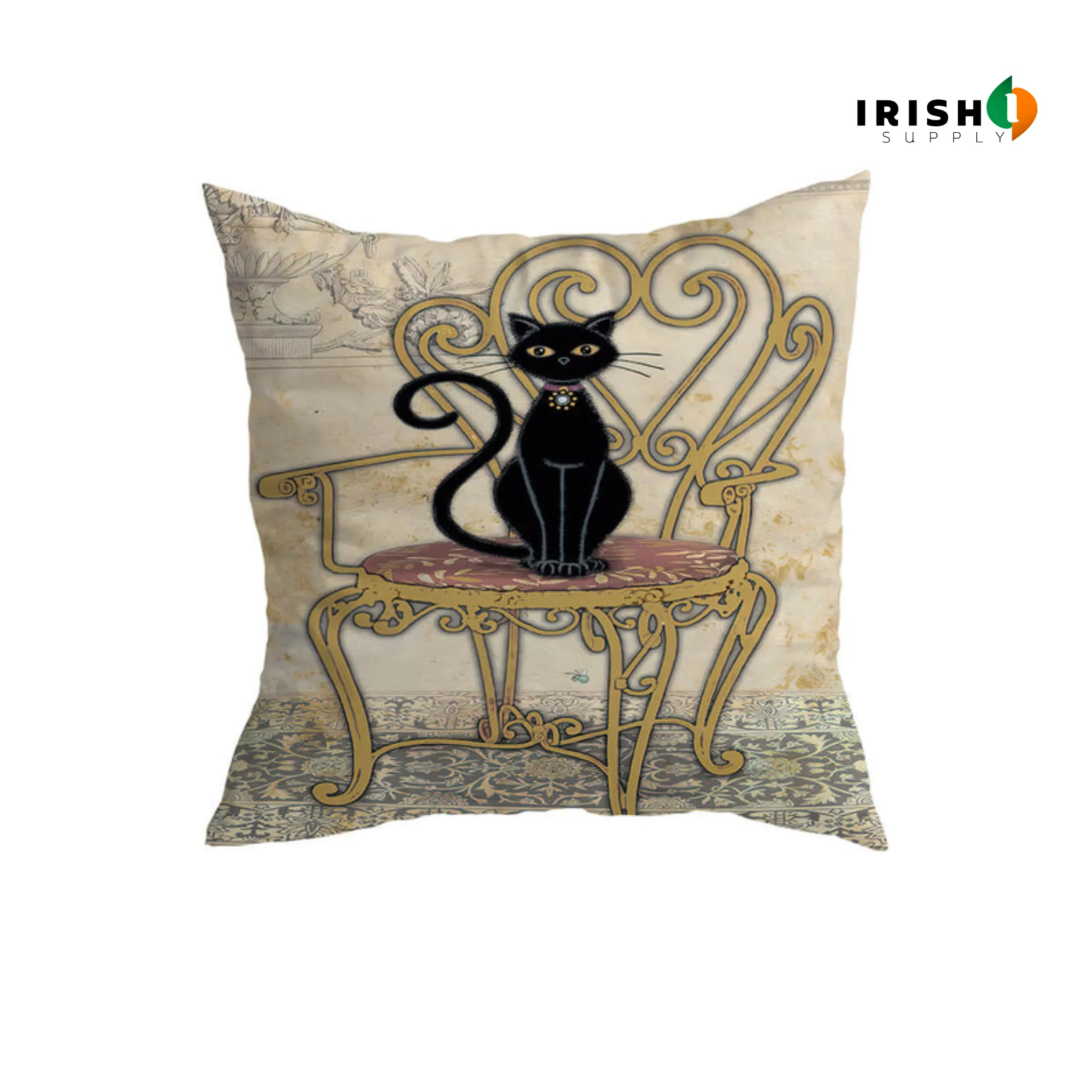 MEOWMODE Stylish Cartoon Cat Print Pillowcase