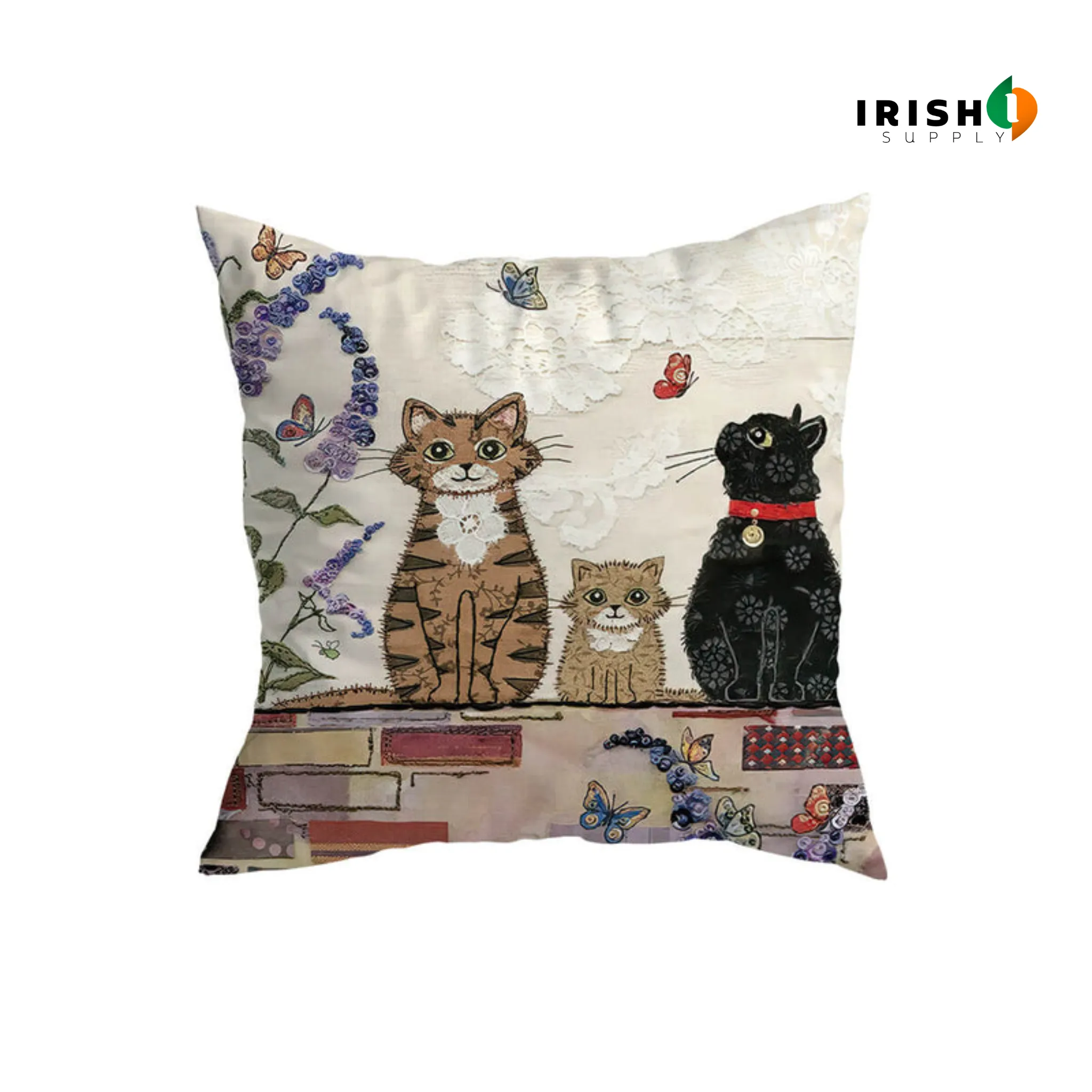 MEOWMODE Stylish Cartoon Cat Print Pillowcase
