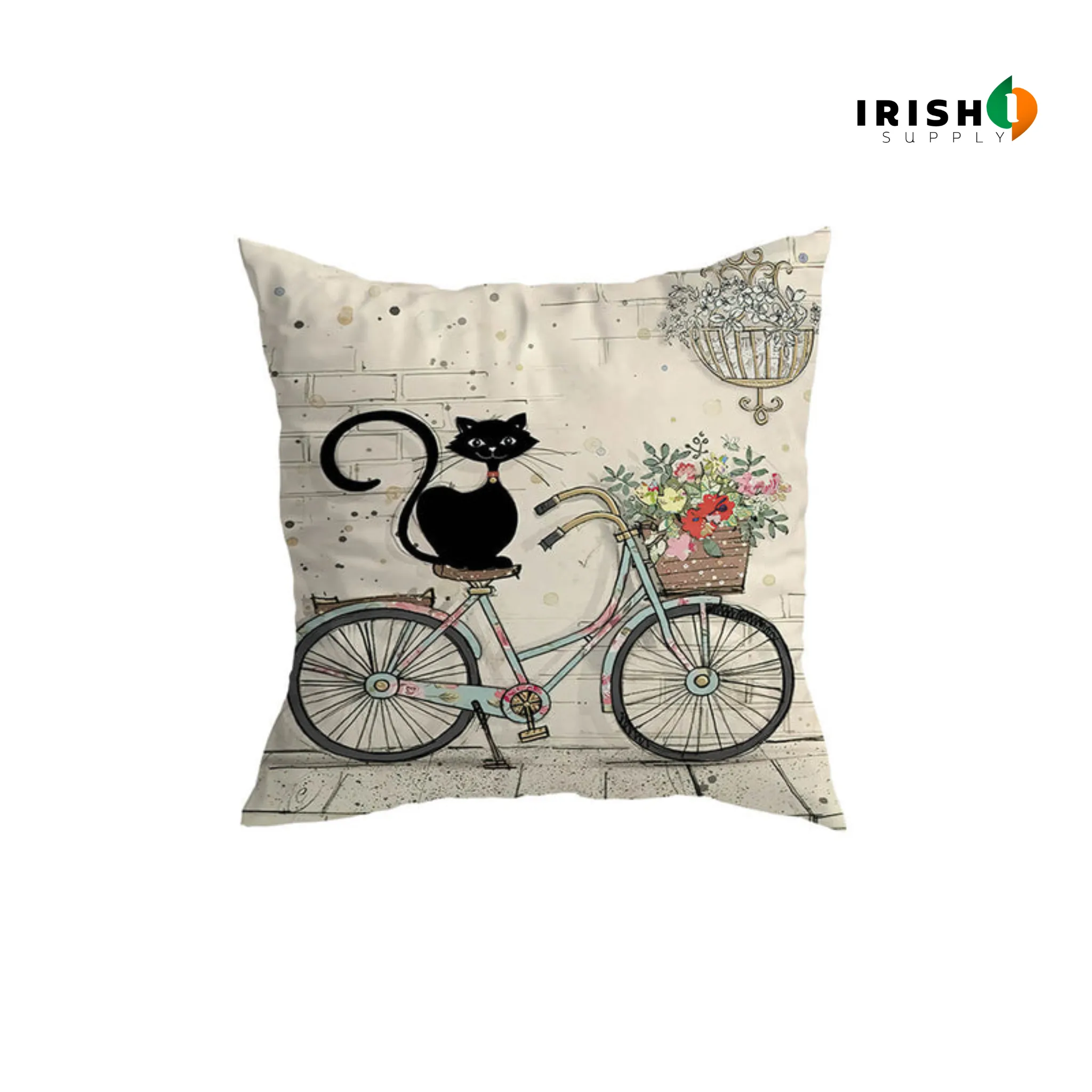 MEOWMODE Stylish Cartoon Cat Print Pillowcase