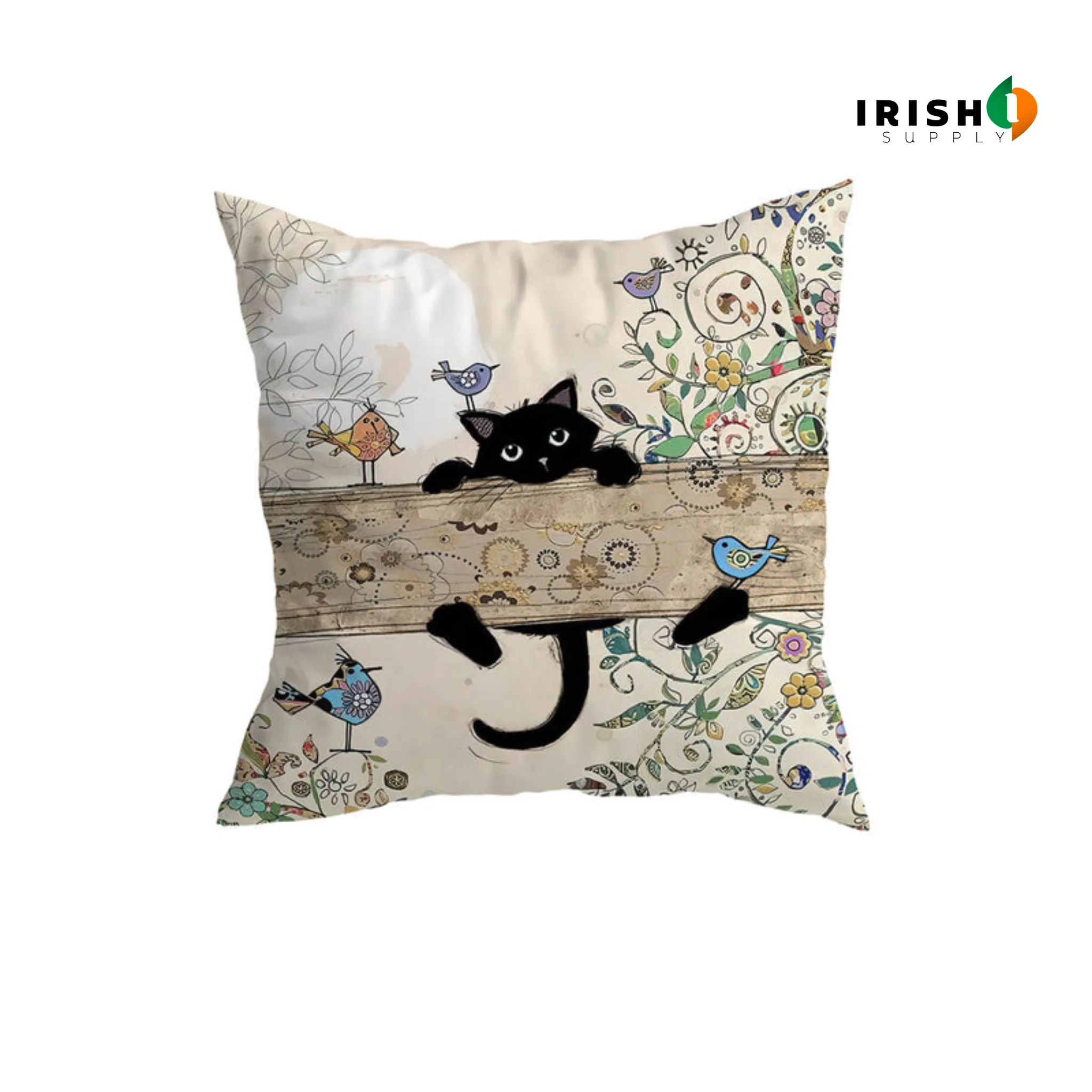 MEOWMODE Stylish Cartoon Cat Print Pillowcase