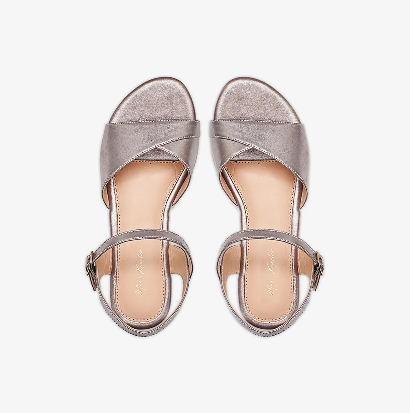 Metallic Leather Sandals for Women
