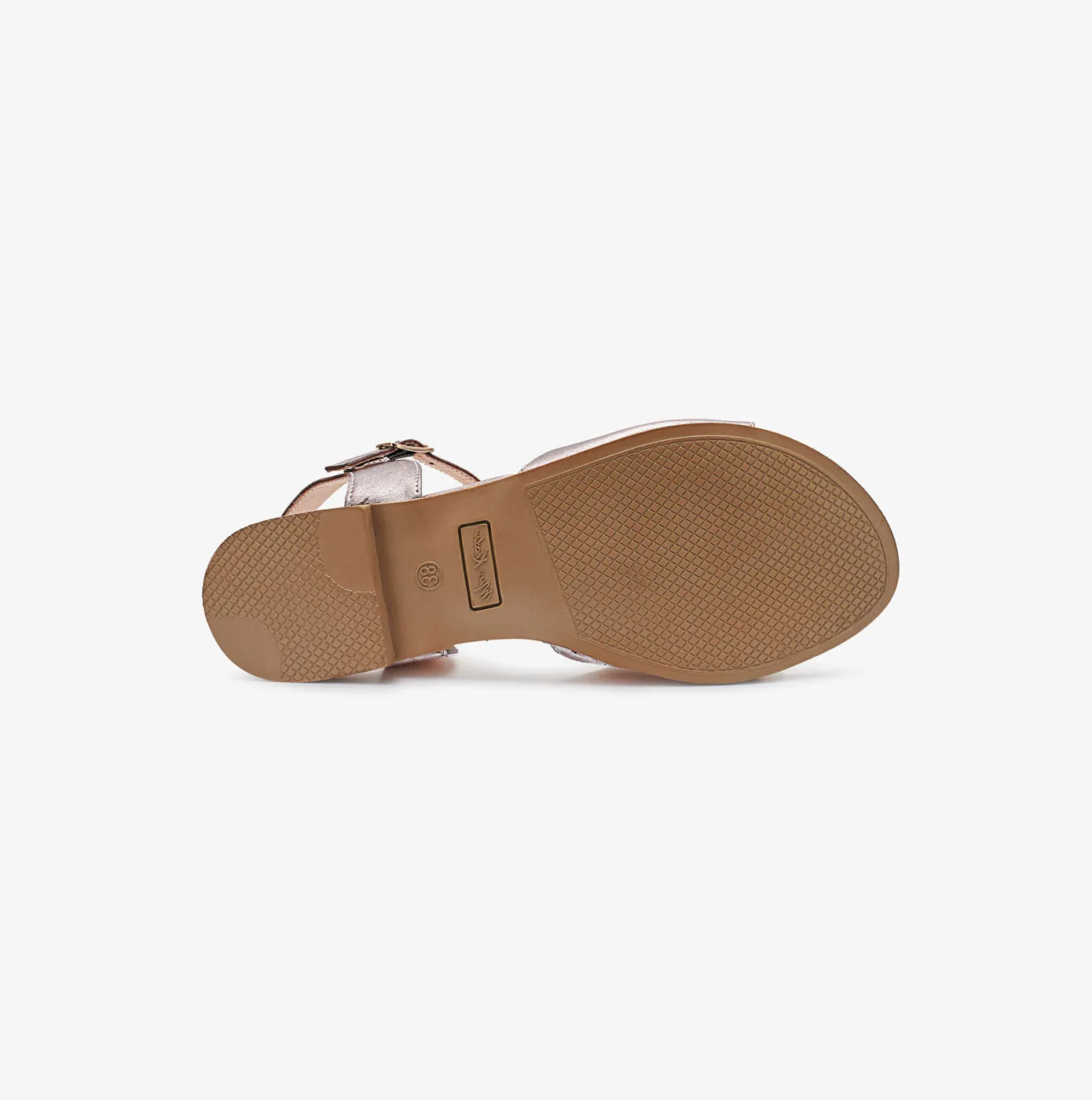 Metallic Leather Sandals for Women