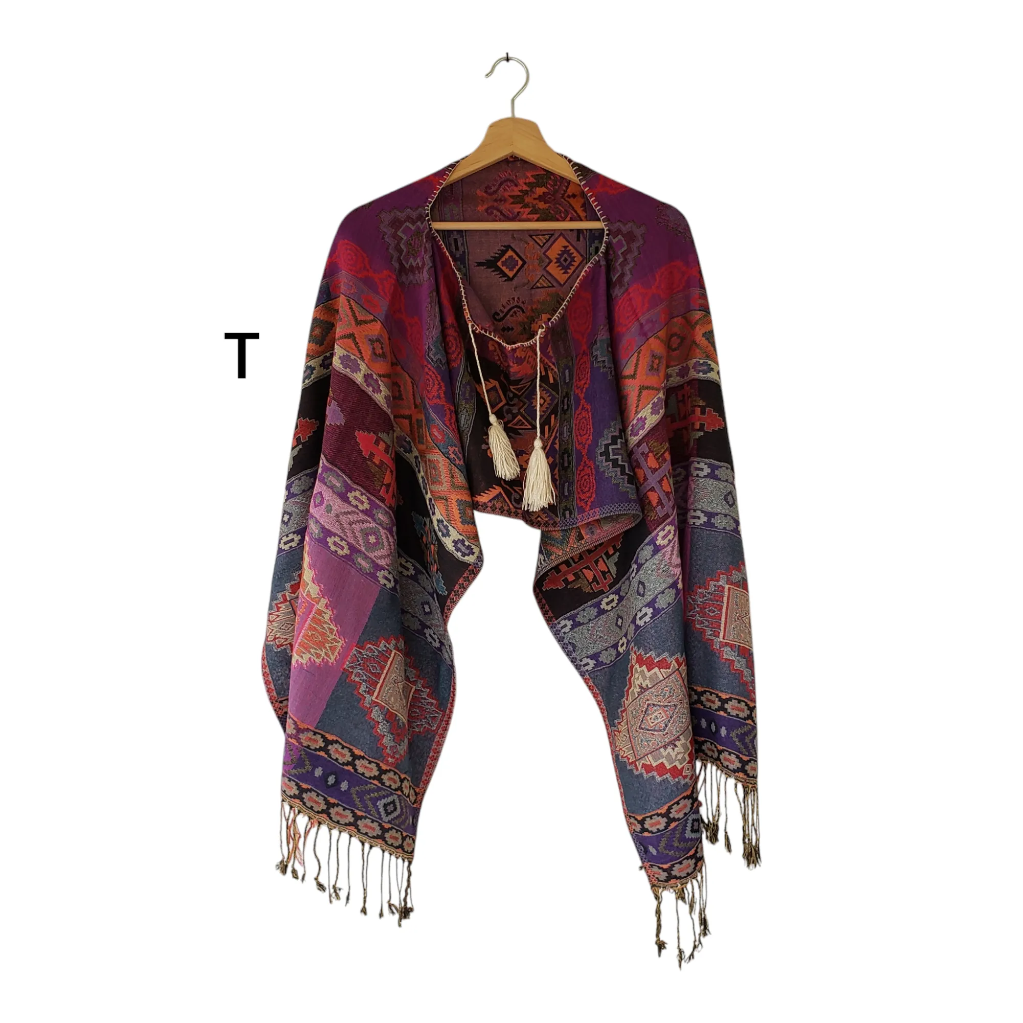 Mexican Poncho Scarf Cape Mexican Shawl Oaxaca Handwoven