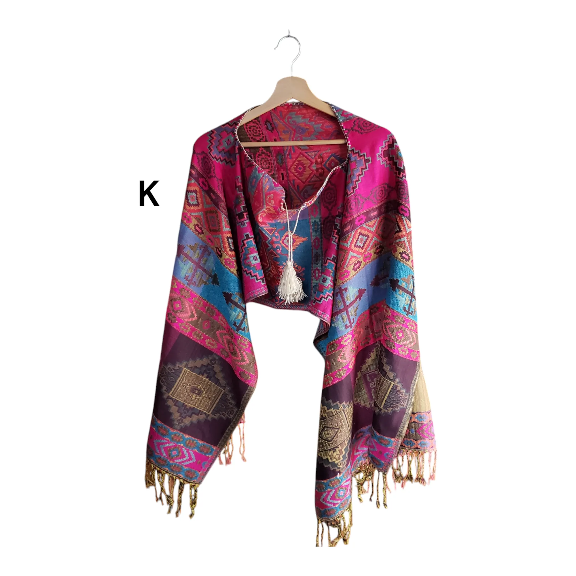 Mexican Poncho Scarf Cape Mexican Shawl Oaxaca Handwoven