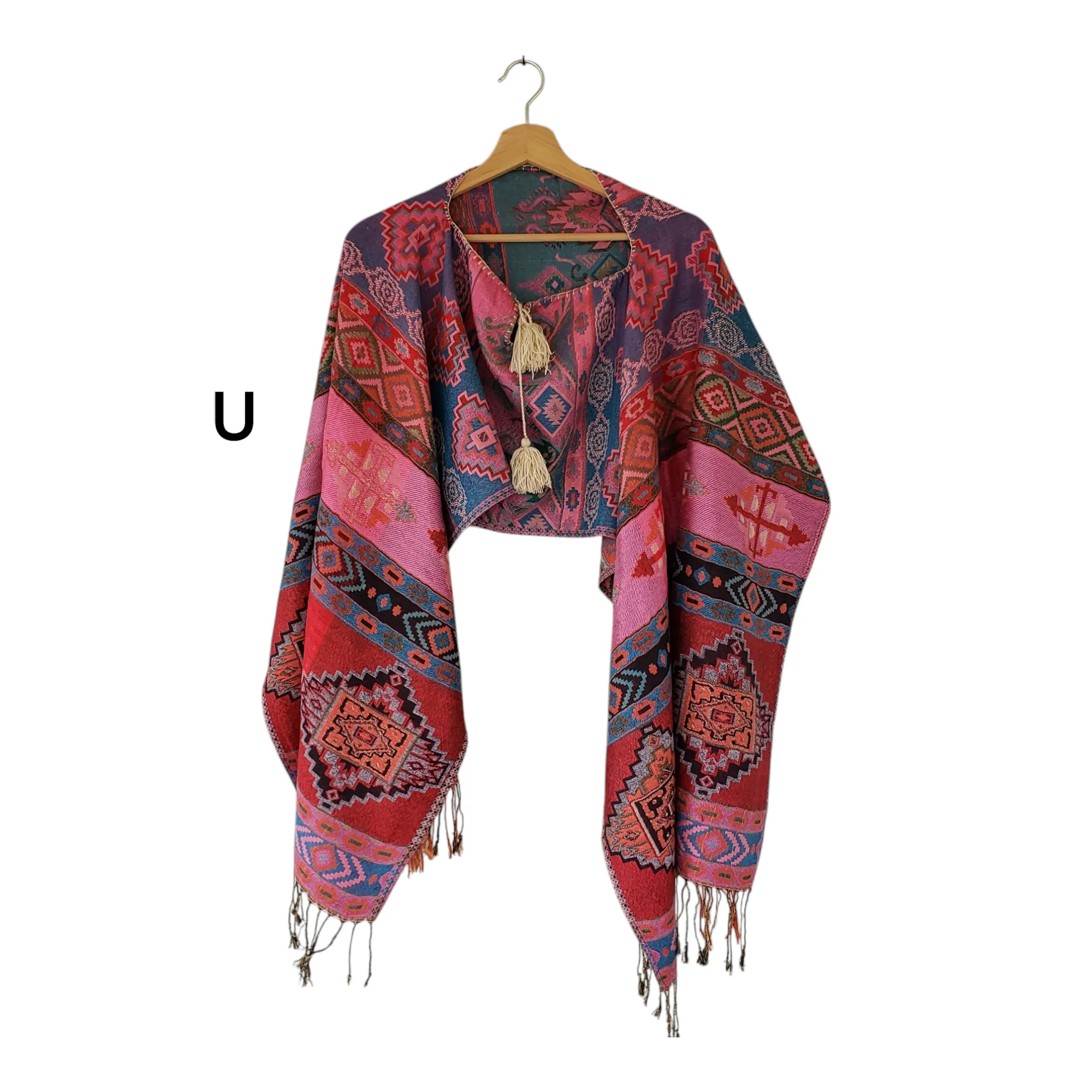 Mexican Poncho Scarf Cape Mexican Shawl Oaxaca Handwoven