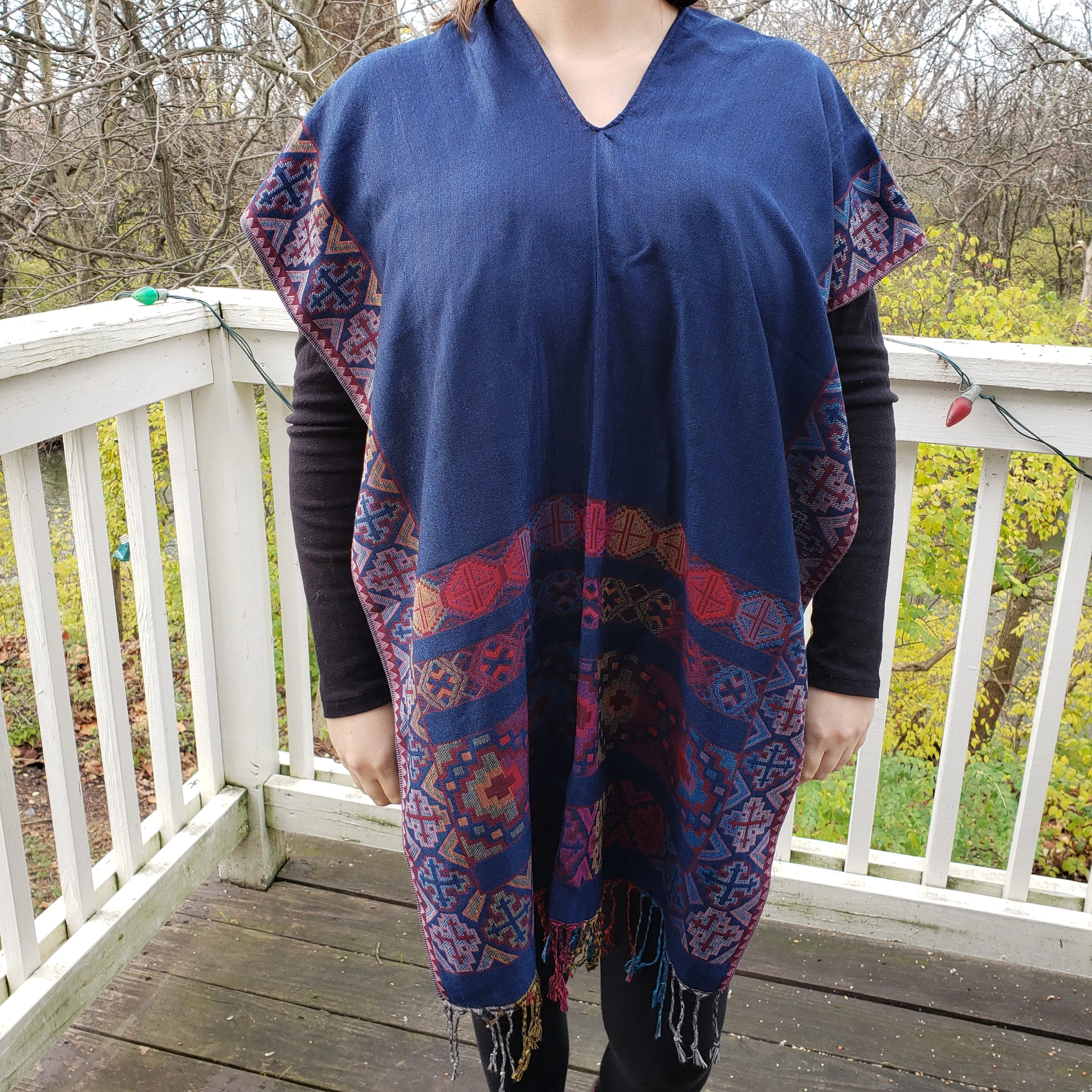 Mexican Poncho Scarf Cape Mexican Shawl Oaxaca Handwoven
