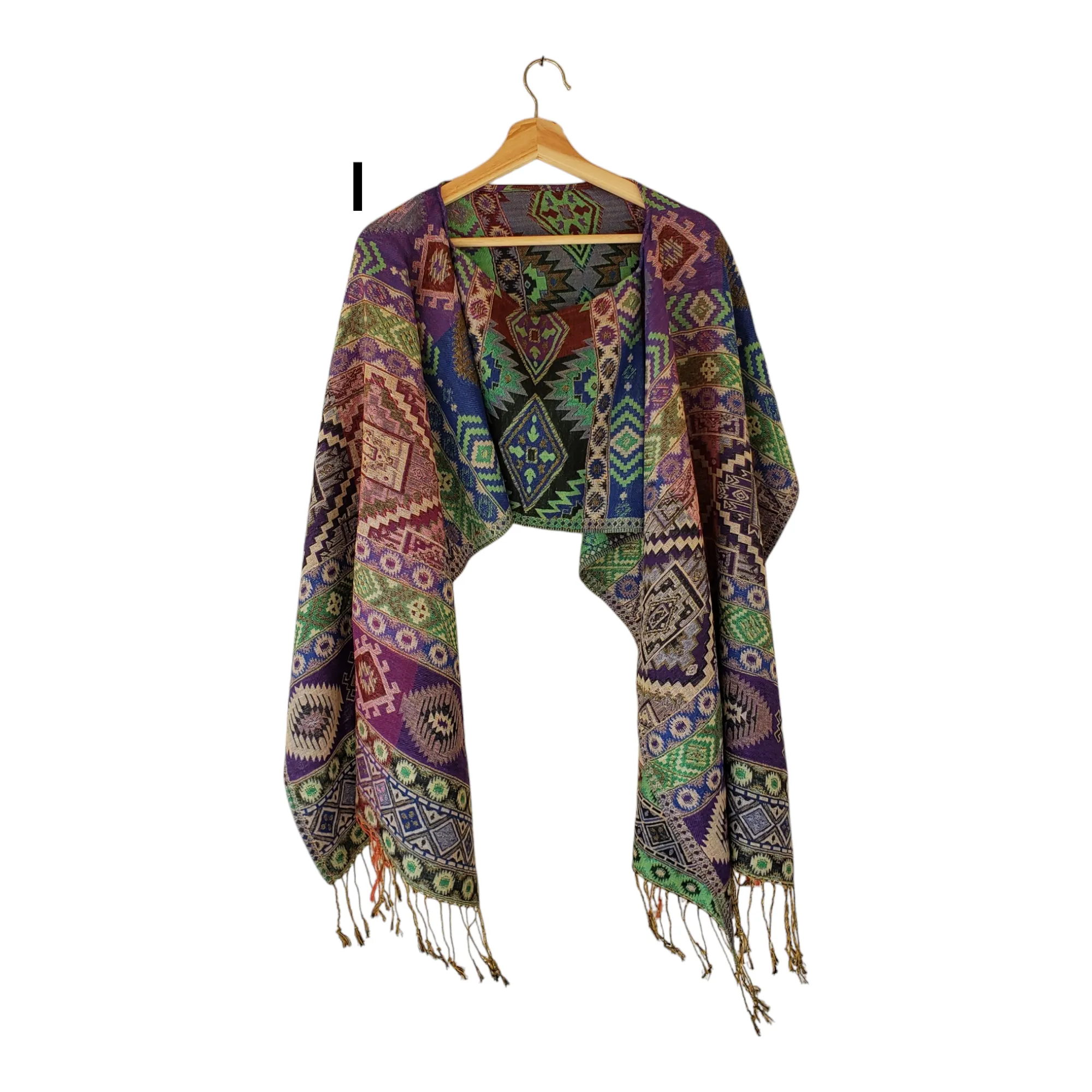 Mexican Poncho Scarf Cape Mexican Shawl Oaxaca Handwoven