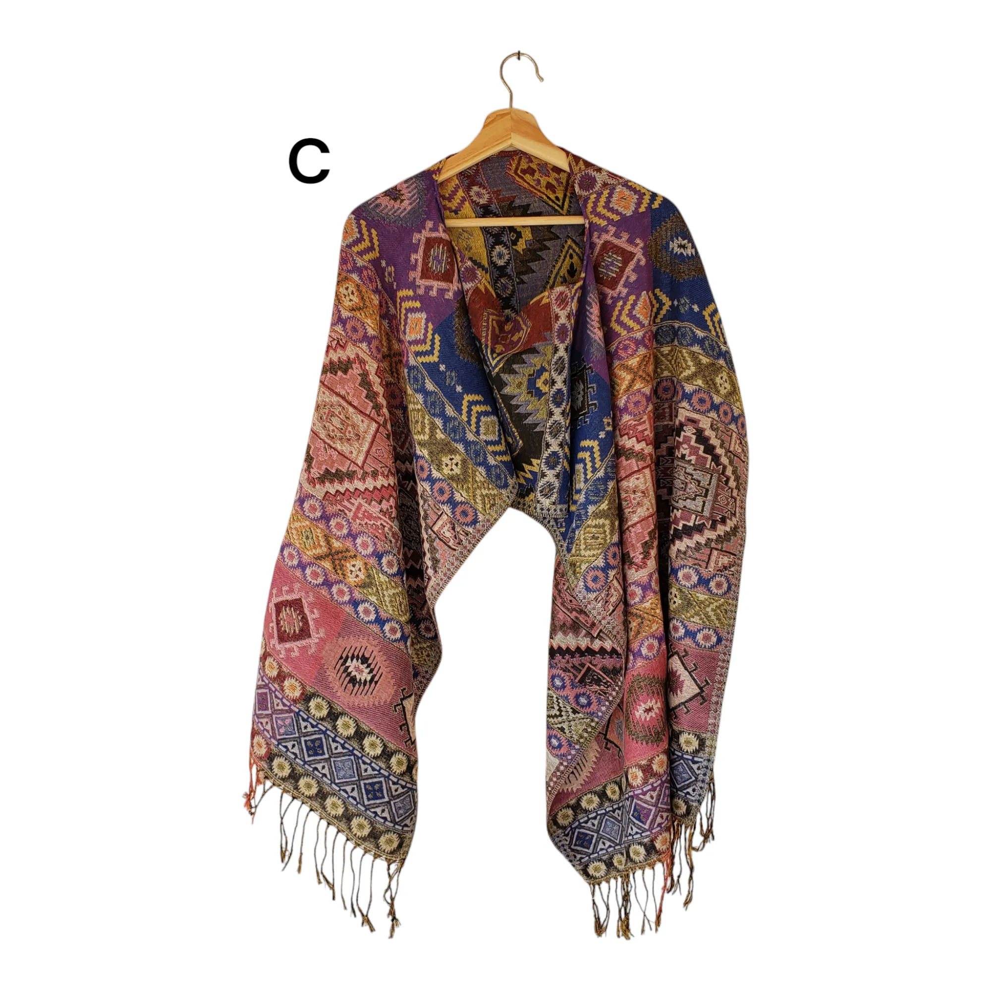 Mexican Poncho Scarf Cape Mexican Shawl Oaxaca Handwoven