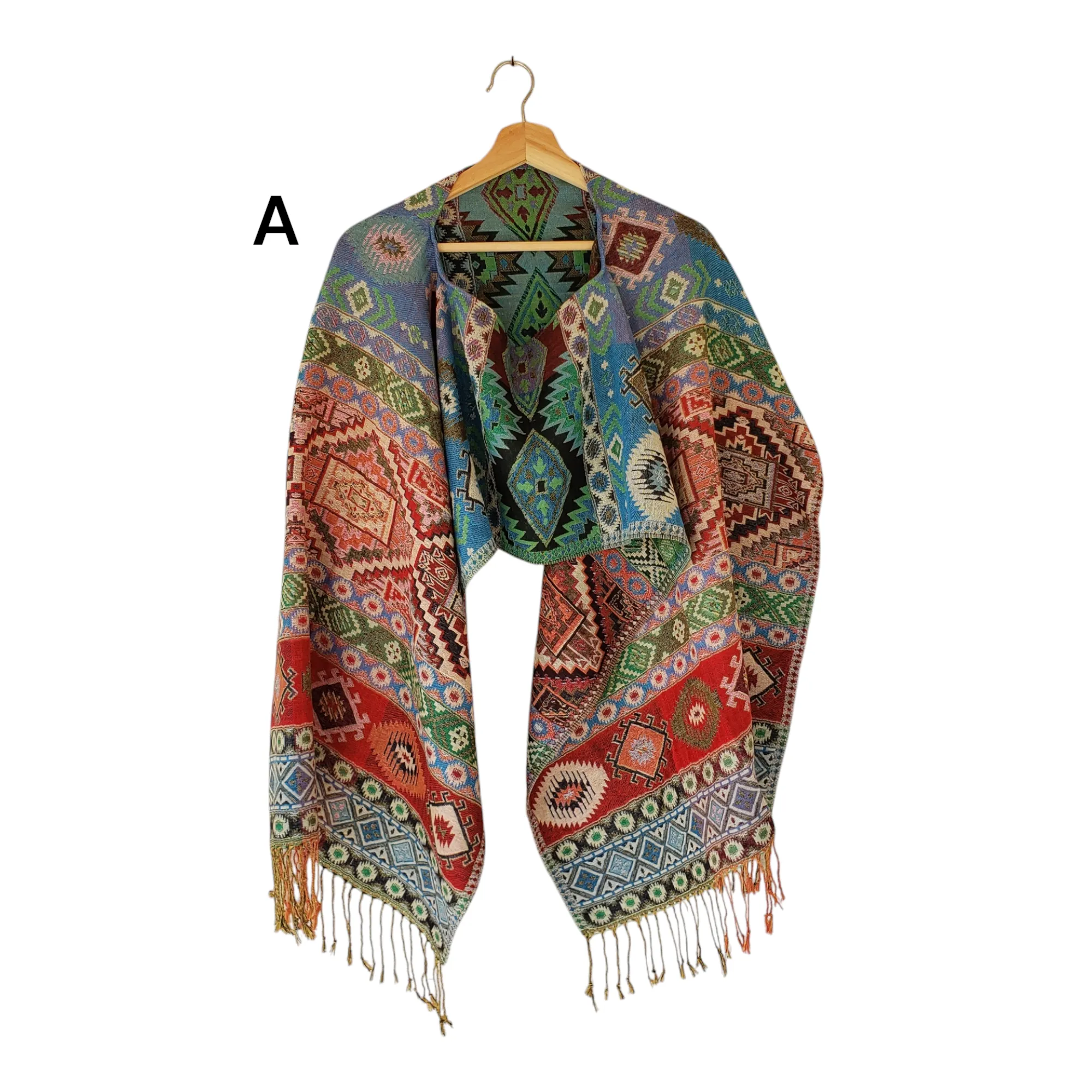 Mexican Poncho Scarf Cape Mexican Shawl Oaxaca Handwoven