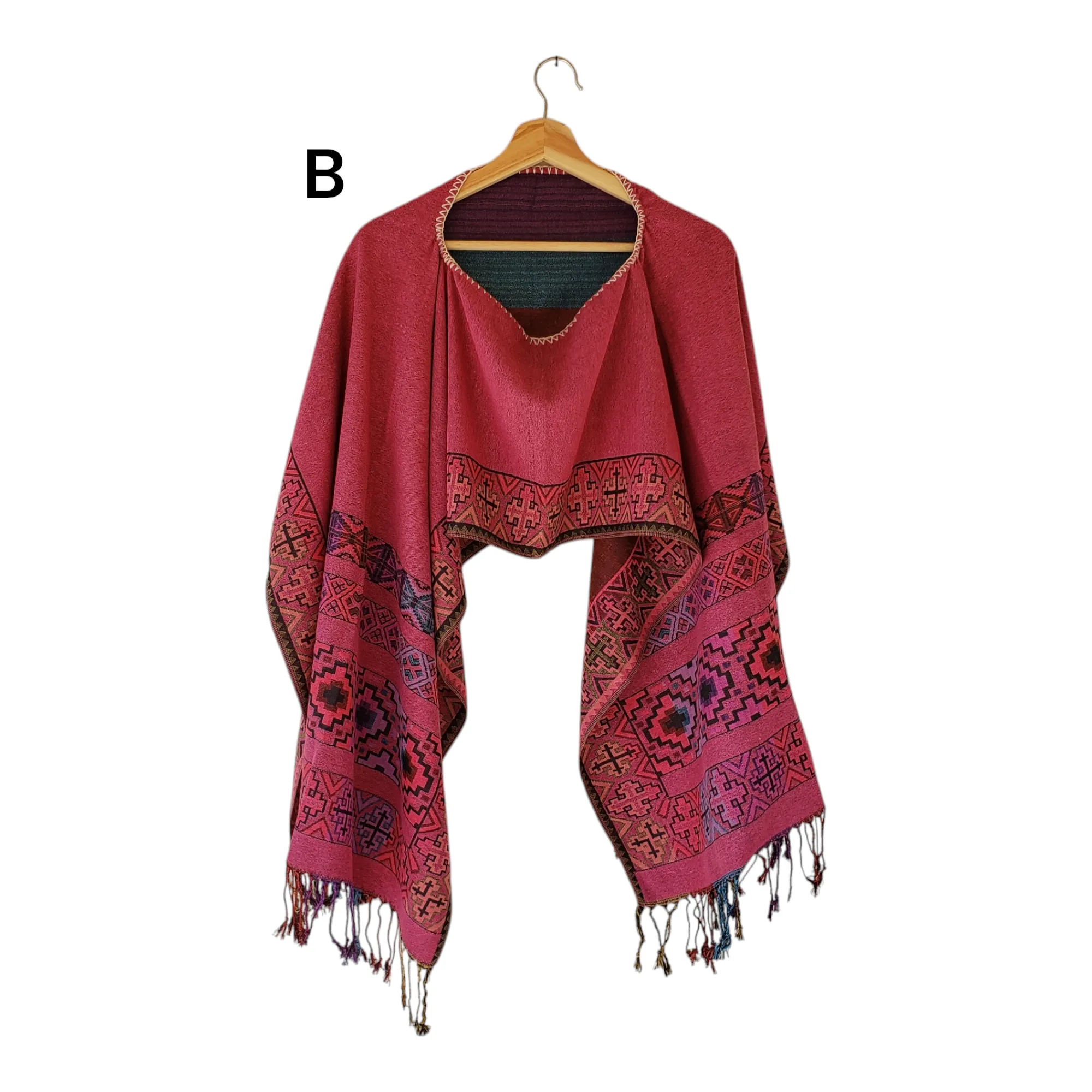 Mexican Poncho Scarf Cape Mexican Shawl Oaxaca Handwoven