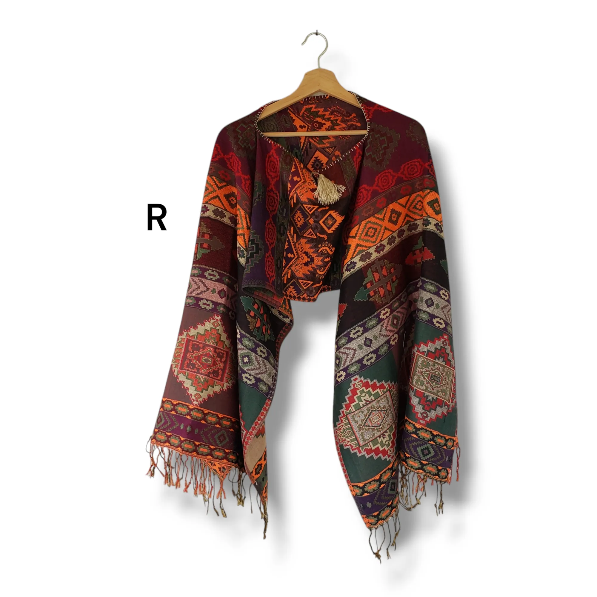 Mexican Poncho Scarf Cape Mexican Shawl Oaxaca Handwoven