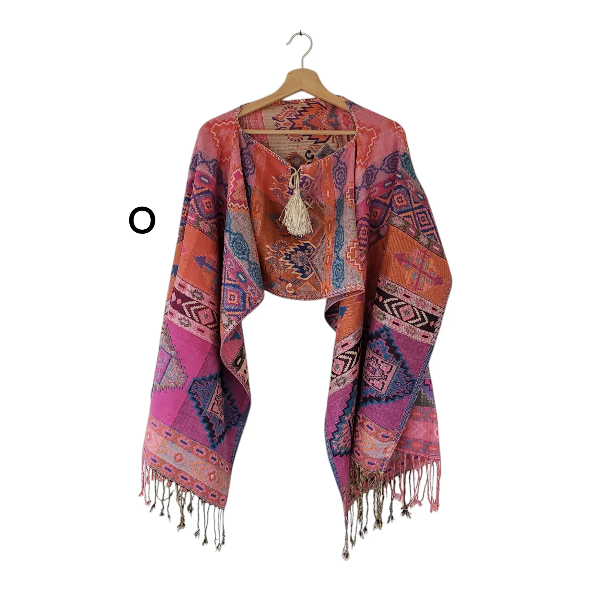 Mexican Poncho Scarf Cape Mexican Shawl Oaxaca Handwoven