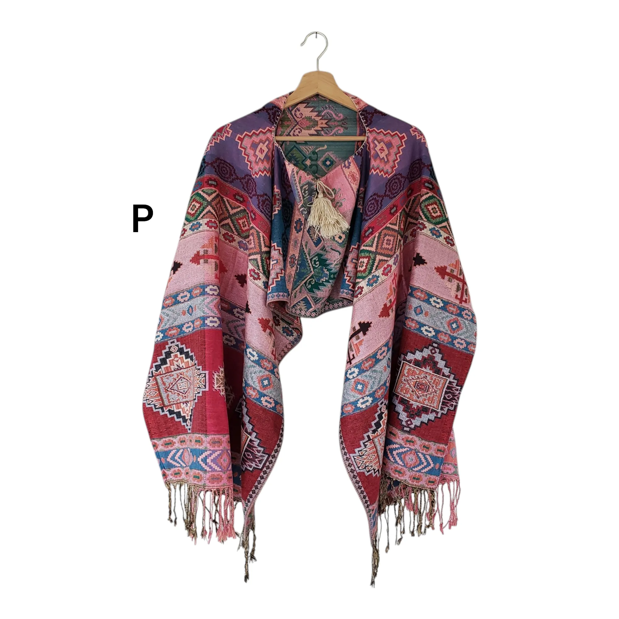Mexican Poncho Scarf Cape Mexican Shawl Oaxaca Handwoven
