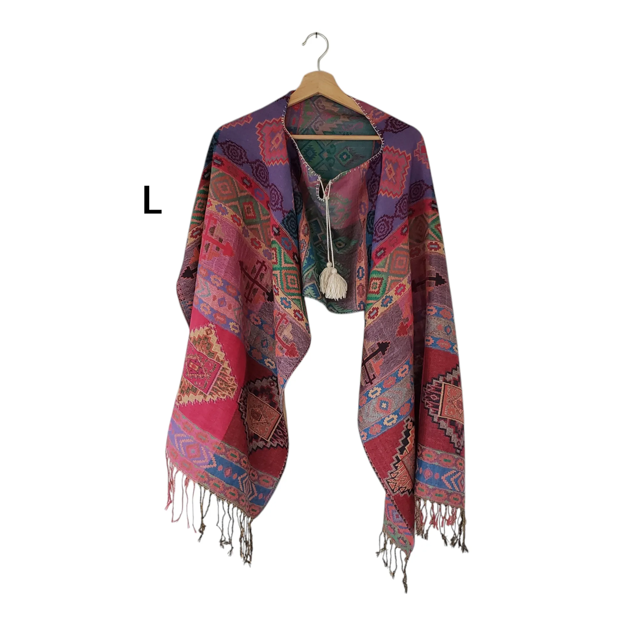 Mexican Poncho Scarf Cape Mexican Shawl Oaxaca Handwoven