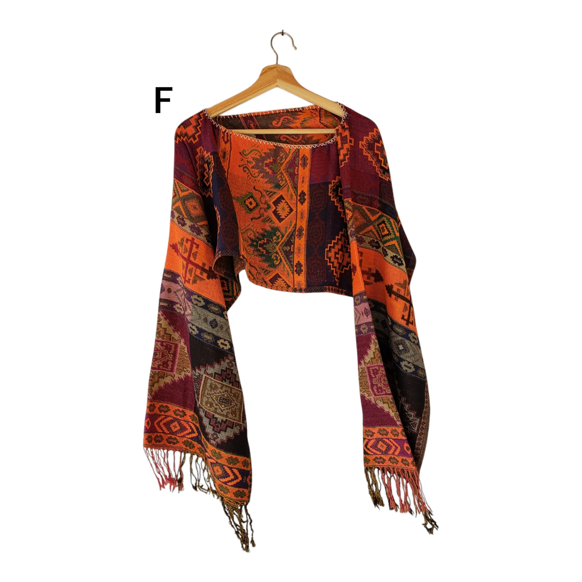 Mexican Poncho Scarf Cape Mexican Shawl Oaxaca Handwoven