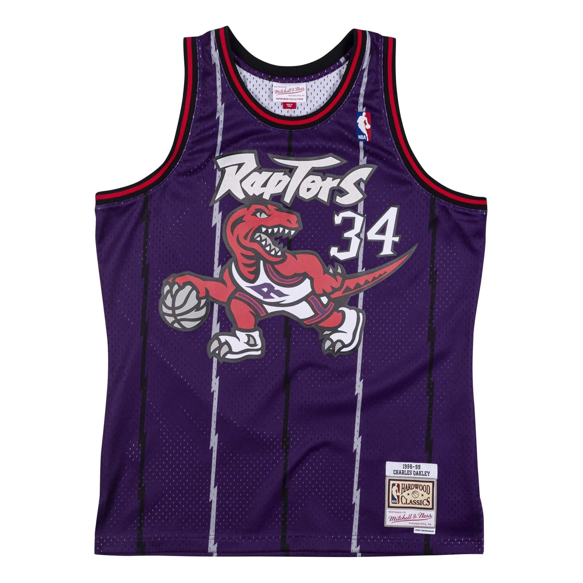 Mitchell & Ness Men NBA Toronto Raptors Swingman Jersey Charles Oakley Purple 1998 SJY19081TRA98CO