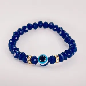 Navy Beaded Evil Eye Kids Bracelet – Protective & Stylish