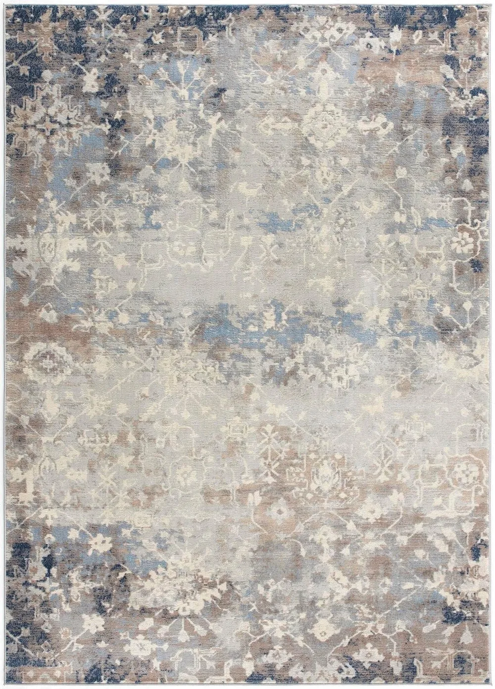New Casper 9923 Navy Area Rug, 4x6. Made in Turkey! High quality polypropylene fibers, soft, soft and durable.