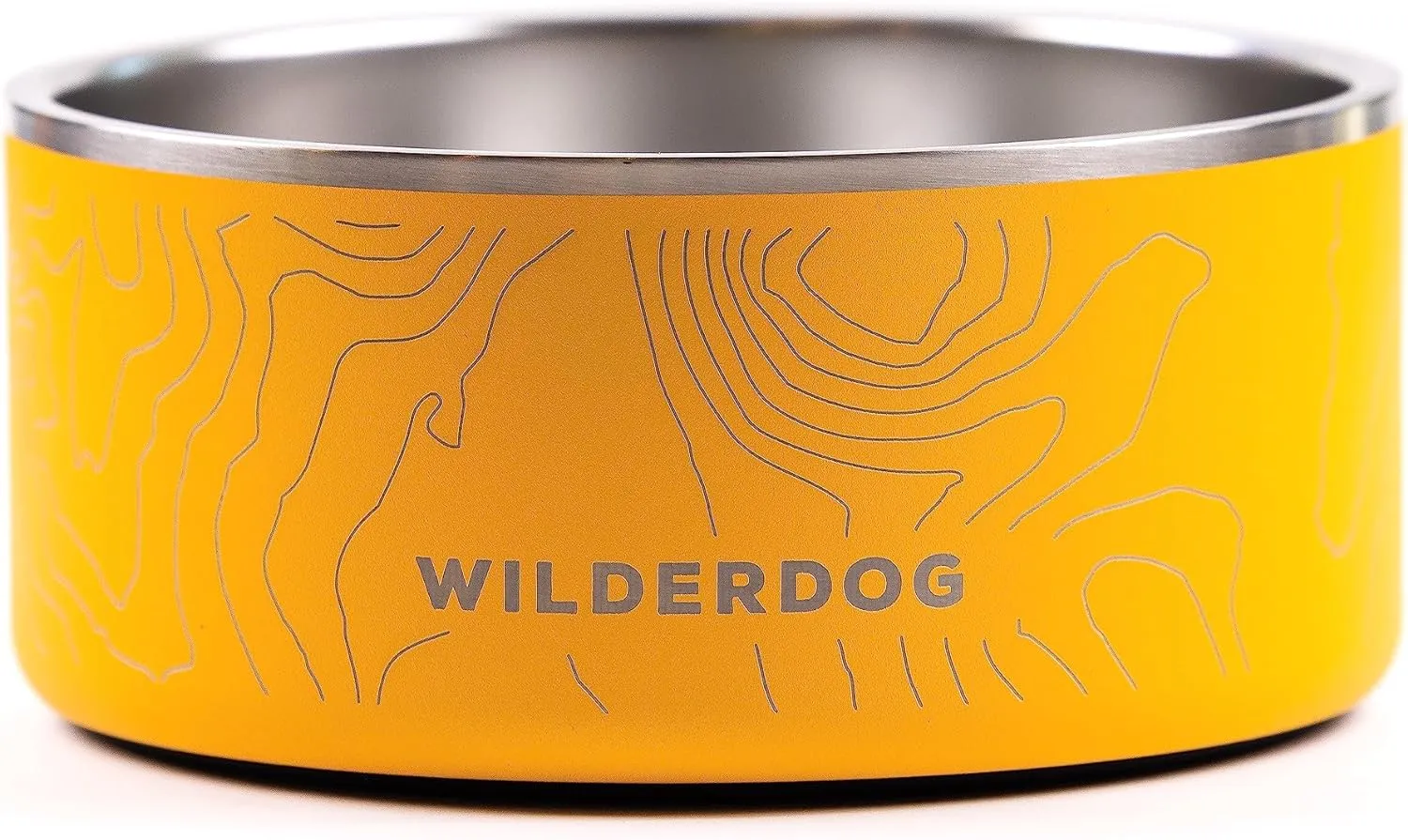 NEW Wilderdog Stainless Steel Dog Bowl with Extra Durable Kitchen-Grade BPA-Free Stainless Steel with Non-Slip Rubber Ringed Bottom (Mustard, 64 oz) Retails $82 