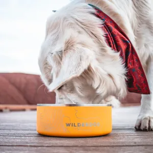 NEW Wilderdog Stainless Steel Dog Bowl with Extra Durable Kitchen-Grade BPA-Free Stainless Steel with Non-Slip Rubber Ringed Bottom (Mustard, 64 oz) Retails $82 