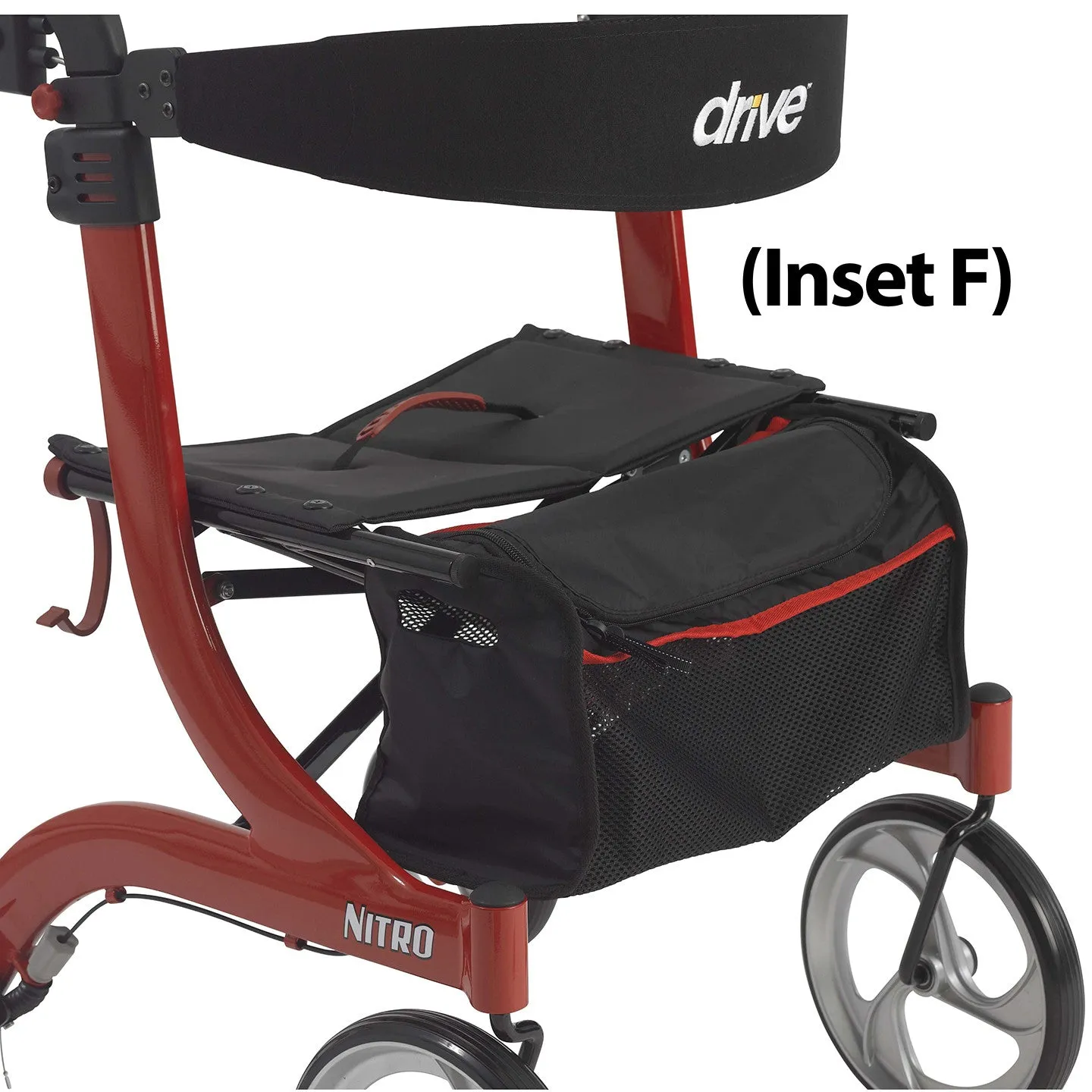 Nitro Aluminum Rollator, Tall Height, 10" Casters