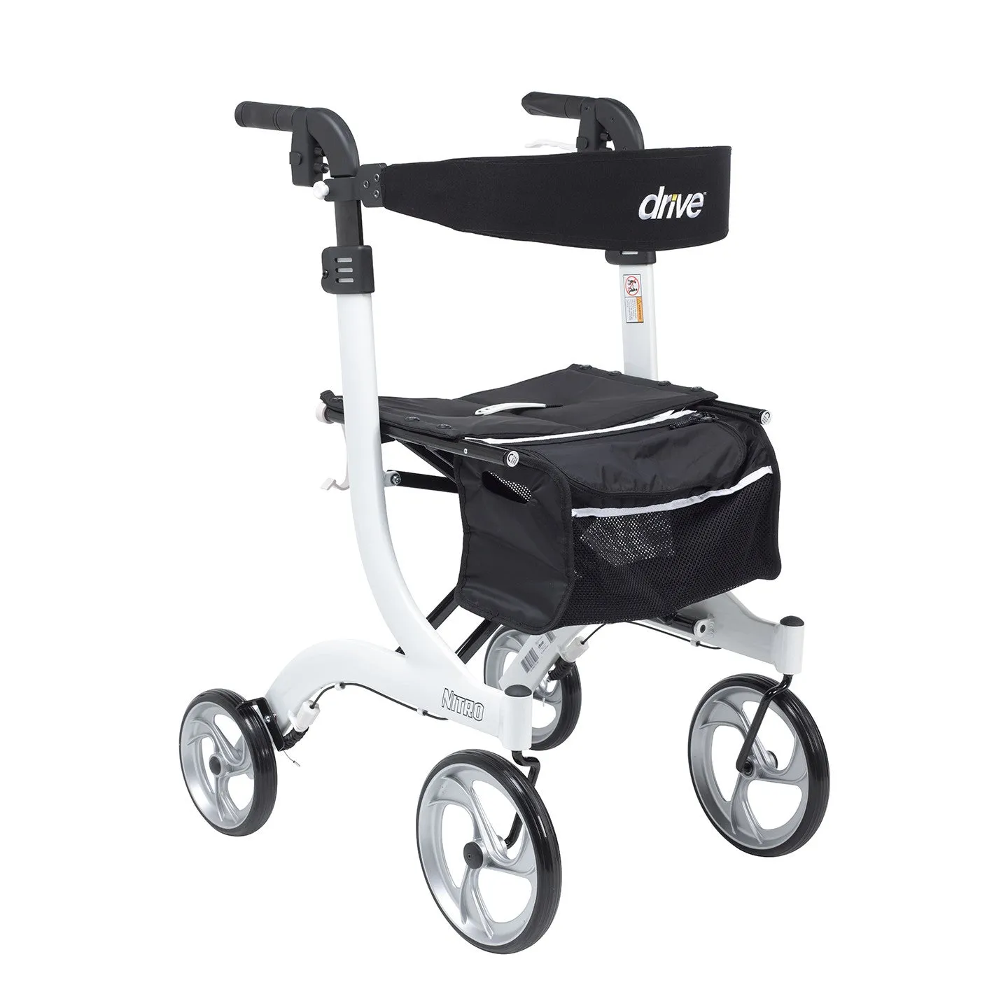 Nitro Aluminum Rollator, Tall Height, 10" Casters