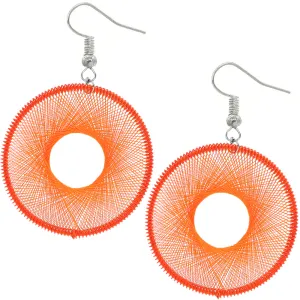 Orange Woven Thread Earrings