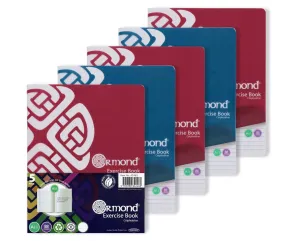 Ormond Pack of 5 x A11 - 88 Page Durable Cover Copy Book - Bright