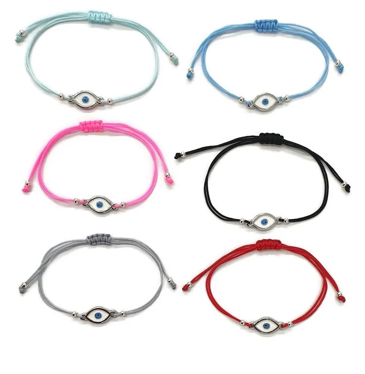 Oval Evil Eye Enamel String Bracelet: Stylish Protection and Elegance