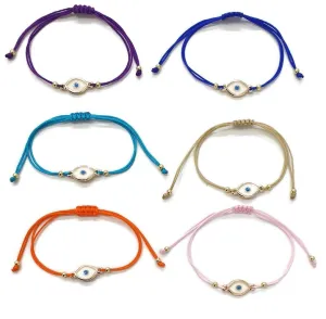 Oval Evil Eye Enamel String Bracelet: Stylish Protection and Elegance