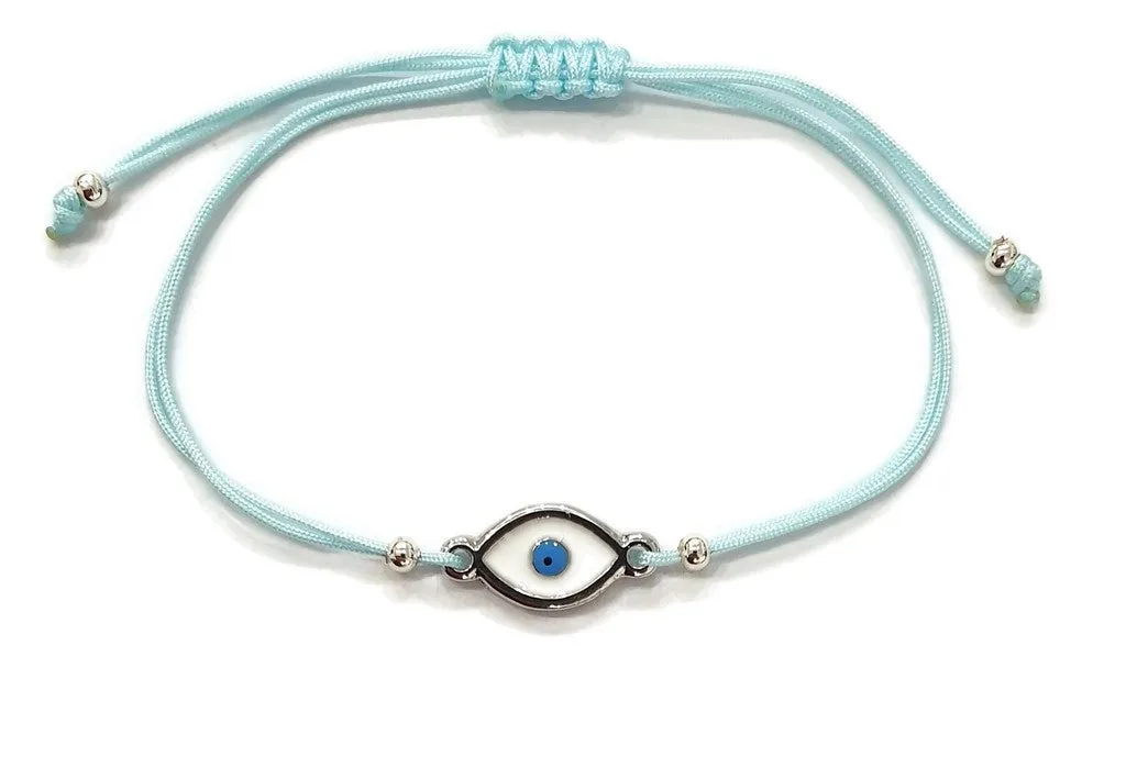 Oval Evil Eye Enamel String Bracelet: Stylish Protection and Elegance
