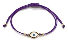 Oval Evil Eye Enamel String Bracelet: Stylish Protection and Elegance