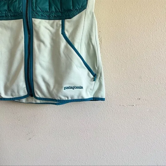 Patagonia duck down Teal and aqua Quilted Vest women’s small