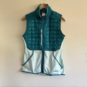 Patagonia duck down Teal and aqua Quilted Vest women’s small