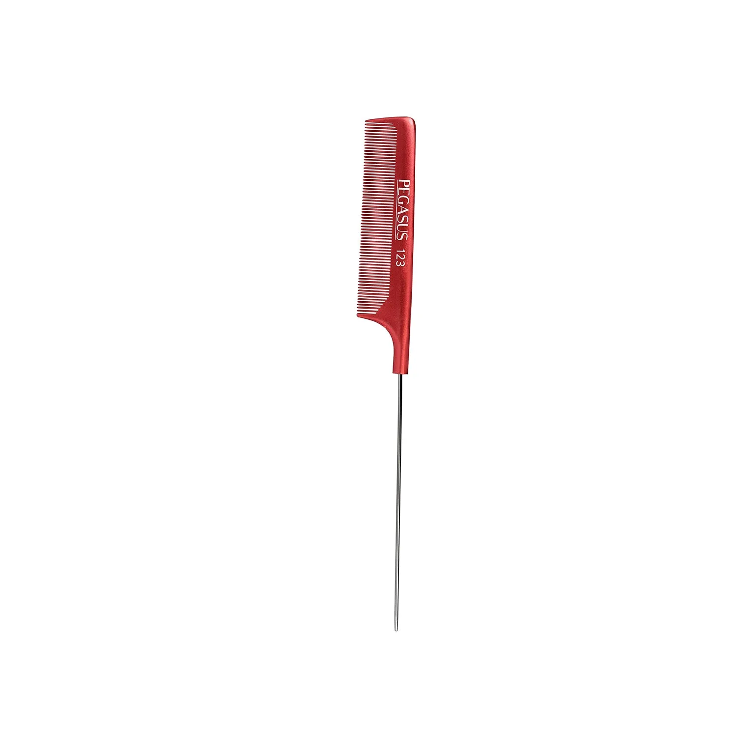 Pegasus MICOLOR 123, 9.75in Hard Rubber Fine Tooth Pintail Comb, Seamless, Anti Static, Heat and Chemically Resistant, Stainless Steel Pin, Great for Parting, Coloring Hair | Peines de goma dura - Copper