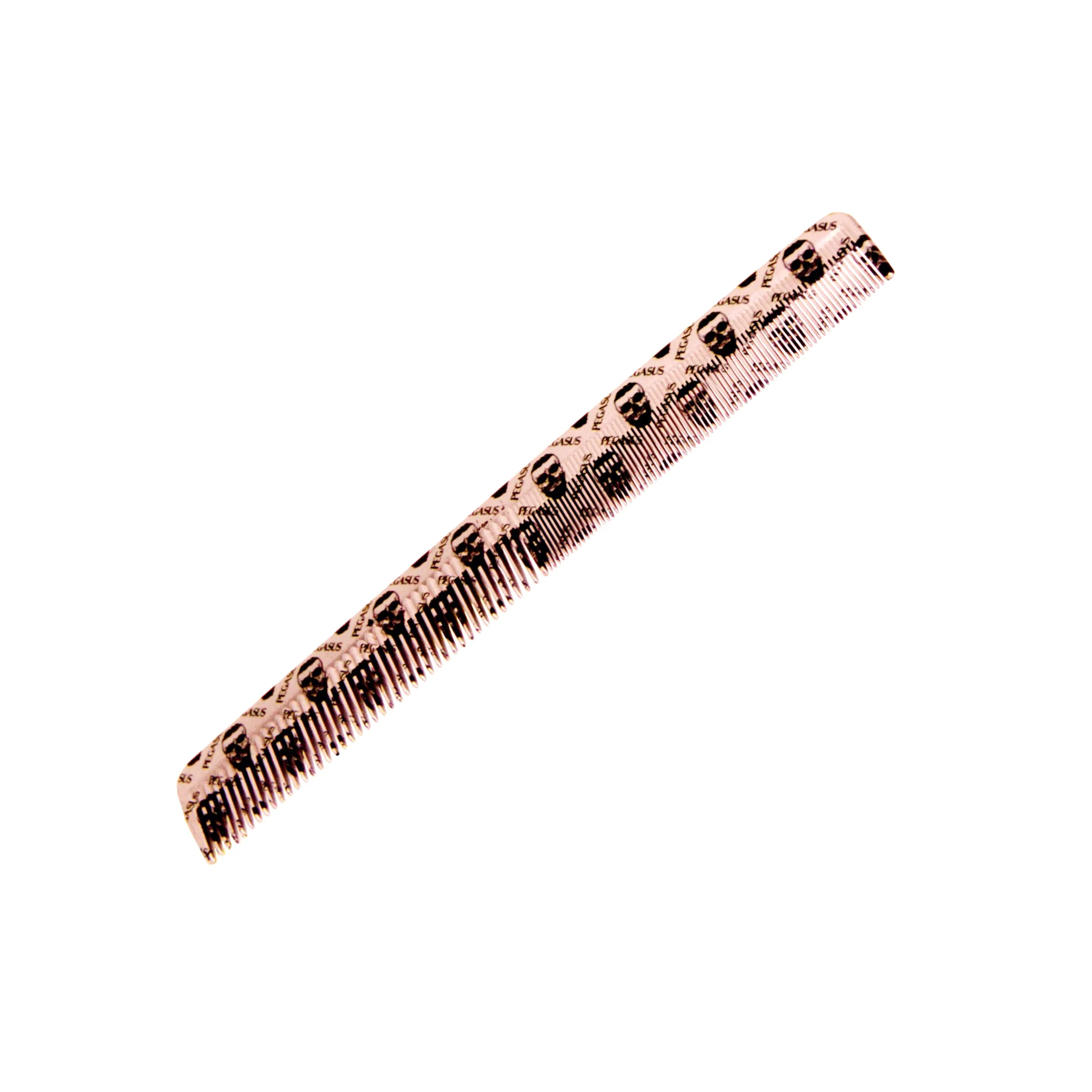 Pegasus Skulleto 210, 8in Hard Rubber  Cutting Comb, Handmade, Seamless, Smooth Edges, Anti Static, Heat and Chemically Resistant, Wet Hair, Everyday Grooming Comb | Peines de goma dura - Silver