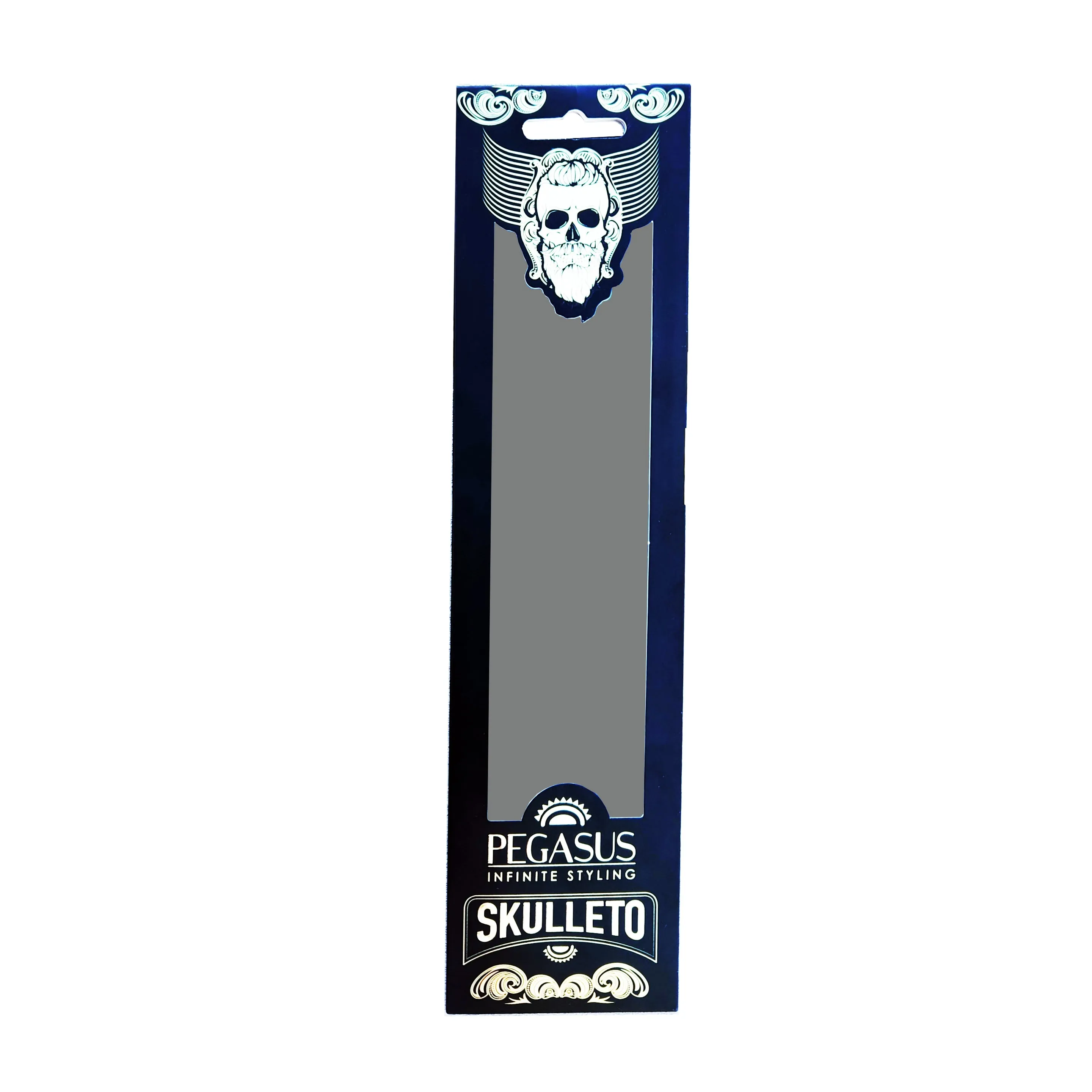 Pegasus Skulleto 302, 7in Hard Rubber Barber Comb with Extra Fine Teeth, Seamless, Smooth Edges, Anti Static, Heat and Chemically Resistant, Wet Hair, Everyday Grooming Comb | Peines de goma dura - Gold