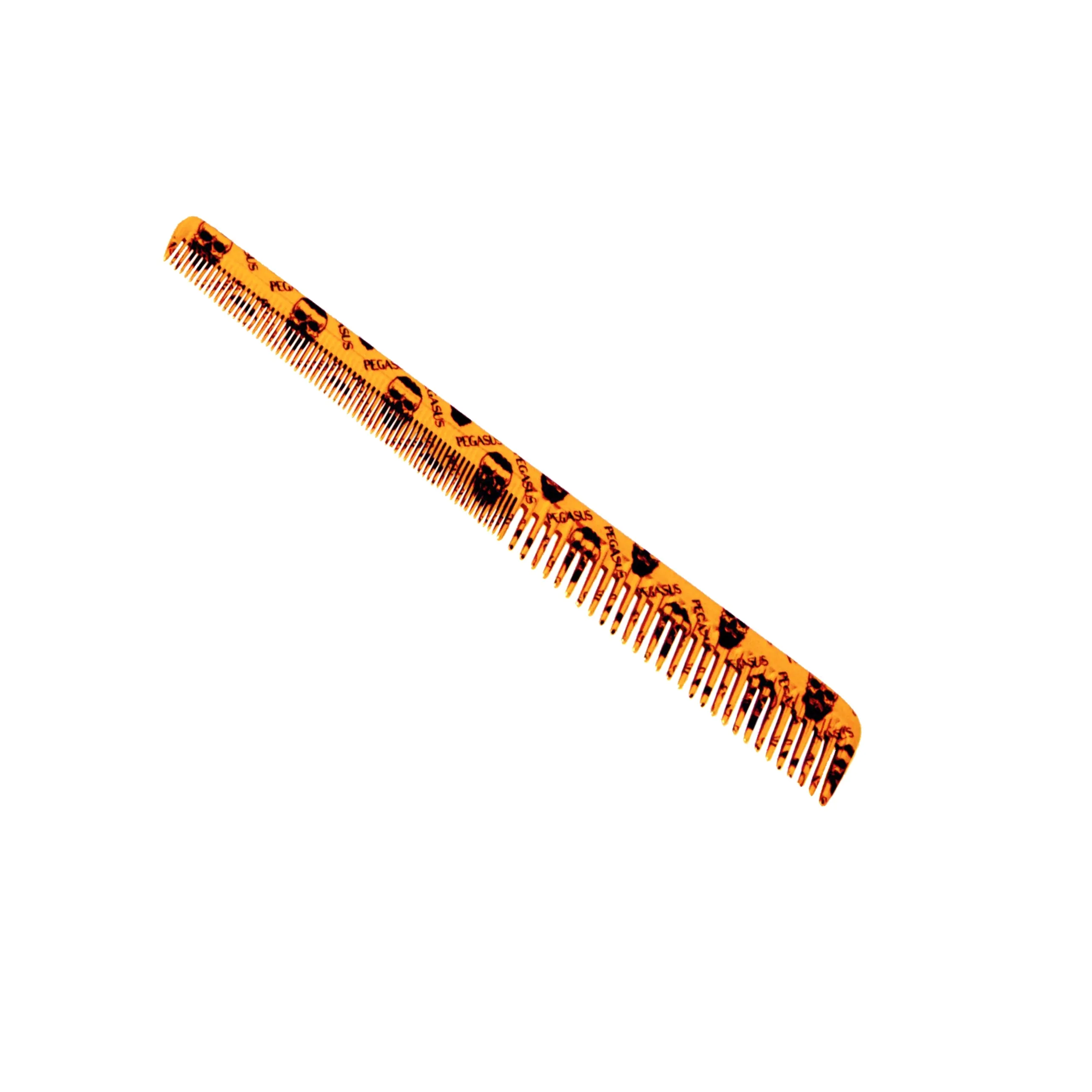 Pegasus Skulleto 302, 7in Hard Rubber Barber Comb with Extra Fine Teeth, Seamless, Smooth Edges, Anti Static, Heat and Chemically Resistant, Wet Hair, Everyday Grooming Comb | Peines de goma dura - Gold